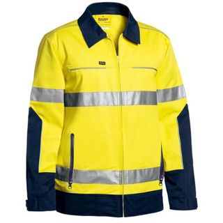 WORKWEAR, SAFETY & CORPORATE CLOTHING SPECIALISTS TAPED HI VIS DRILL JACKET WITH LIQUID REPELLENT FINISH