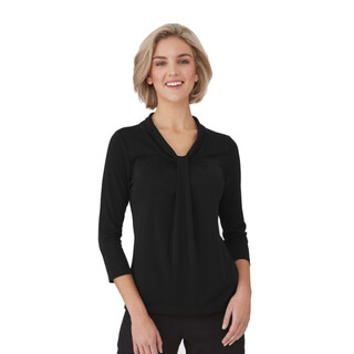 Pippa Knit - 3/4 Sleeve Shirt - Ladies-Black-S