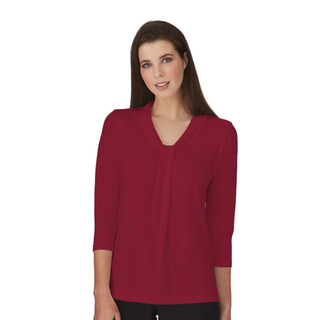 Pippa Knit - 3/4 Sleeve Shirt - Ladies-Red-3XL