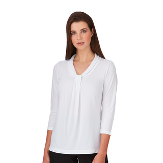 Pippa Knit - 3/4 Sleeve Shirt - Ladies-White-XS