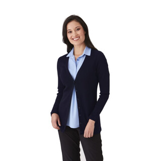 City Overknit Long Sleeve Cardigan - Ladies-Navy-2XL