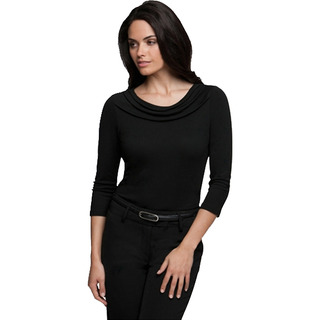 Eva Knit 3/4 Sleeve Shirt - Ladies-Black-L