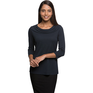 Eva Knit 3/4 Sleeve Shirt - Ladies-Charcoal-2XL