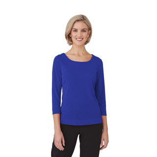 Smart Knit - 3/4 Sleeve Shirt - Ladies-Royal-4XL