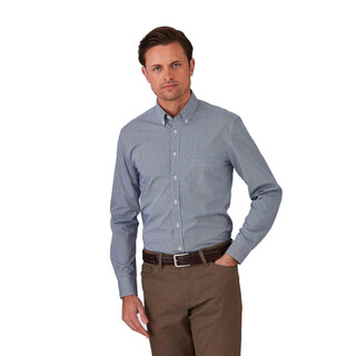 Pippa Check - Long Sleeve Shirt - Mens-Black-4XL