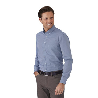 Pippa Check - Long Sleeve Shirt - Mens-Navy-4XL