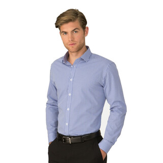 So Ezy Check - Long Sleeve Shirt - Mens-Cobalt-XL
