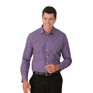 So Ezy Check - Long Sleeve Shirt - Mens-Grape-4XL