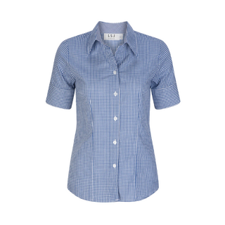 WORKWEAR, SAFETY & CORPORATE CLOTHING SPECIALISTS Ladies Shirt - 1/2 sleeve semi fitted shirt with contrast inner collar & cuff