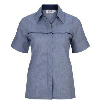 WORKWEAR, SAFETY & CORPORATE CLOTHING SPECIALISTS Ladies Shirt - 1/2 sleeve easy fit with contrast piping, inner collar & cuff