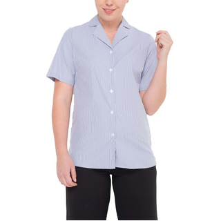 WORKWEAR, SAFETY & CORPORATE CLOTHING SPECIALISTS Ladies Shirt - Short sleeve easy fit, action pleat revere collar shirt