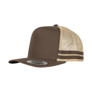 6507 - A -rame Stripe Cap-Brown / Khaki-One Size