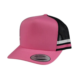 6507 - A -rame Stripe Cap-Pink / Black-One Size