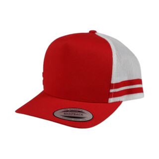 6507 - A -rame Stripe Cap-Red/White-One Size