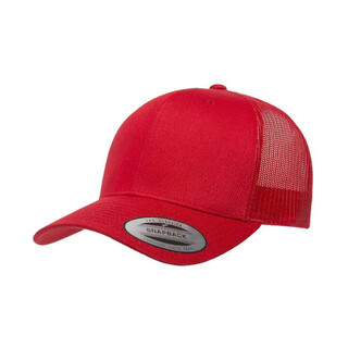 6606 - Classic Retro Wade Trucker Cap-Red-One Size