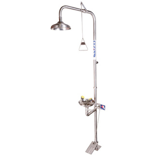 WORKWEAR, SAFETY & CORPORATE CLOTHING SPECIALISTS COMBINATION 316SS SHOWER AND EYE WASH WITH BOWL & FOOT TREADLE