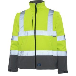 WORKWEAR, SAFETY & CORPORATE CLOTHING SPECIALISTS ADULTS LANDY JACKET-Fluoro Yellow / Charcoal-4XL/5XL