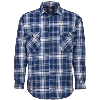 Hip Pocket Open Front Flannelette Shirt-Assorted-L