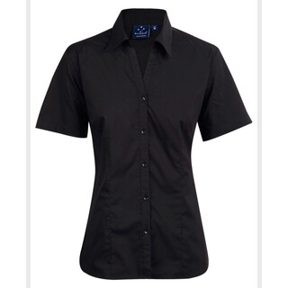 Ladies S/S Te-lon shirt - Black - 10