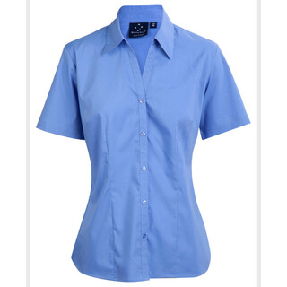 Ladies S/S Te-lon shirt - Mid Blue - 10