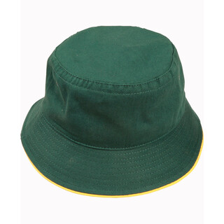 so-t washed sandwich bucket hat - Bottle Green / Gold - L/XL