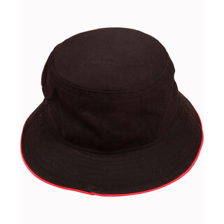 so-t washed sandwich bucket hat - Black / Red - L/XL