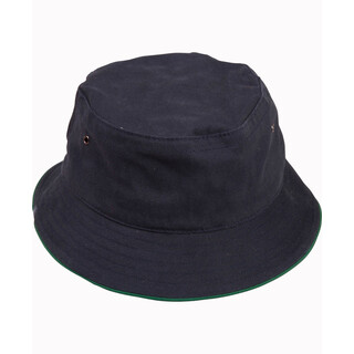 so-t washed sandwich bucket hat - Navy / Bottle Green - L/XL