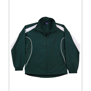 Adults Warm Up Jacket - Bottle Green / White - 2XL