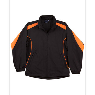 Adults Warm Up Jacket - Black / Orange - XS