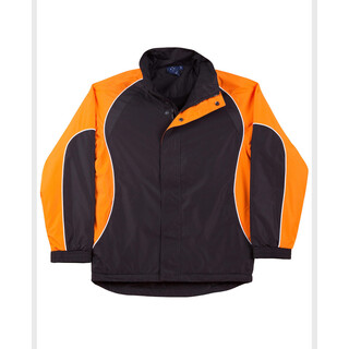 Men's Contrast Jacket - Black / White / Orange - 2XL