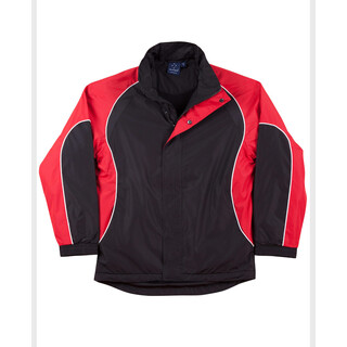 Men's Contrast Jacket - Black / White / Red - 5XL