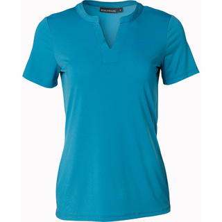 Ladies' V-neck with Tab S/S Knit Top - Pagoda - 10