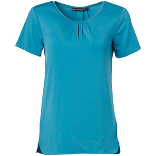 Ladies' Round Neck with Pleats S/S Knit Top - Pagoda - 10