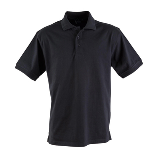 unisex cotton jersey polo - Black / Black - 5XL