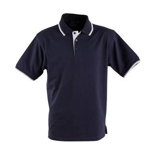 unisex cotton jersey polo - Navy / White - XL