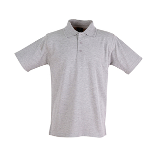 Unisex poly/cotton pique S/L - Grey - 4XL