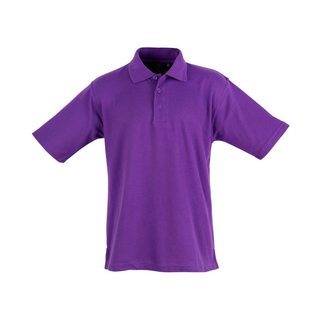 Unisex poly/cotton pique S/L-Purple-5XL