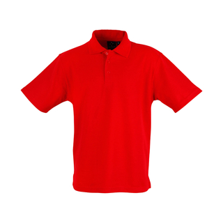 Unisex poly/cotton pique S/L - Red - 2XL