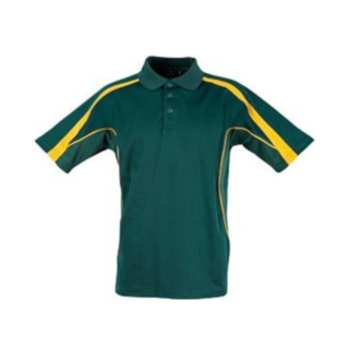 Mens S/S polo truedry - Bottle Green / Gold - 2XL