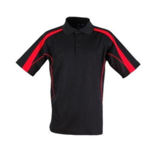 Mens S/S polo truedry - Black / Red - 2XL