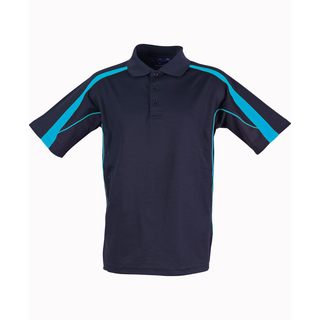 Mens S/S polo truedry-Navy / Aqua-2XL