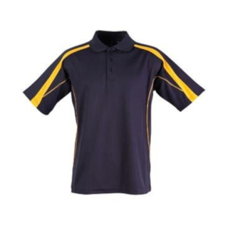 Mens S/S polo truedry - Navy / Gold - 2XL