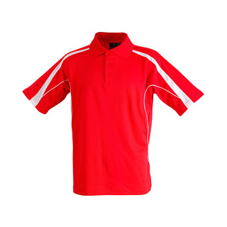 Mens S/S polo truedry - Red / White - 2XL