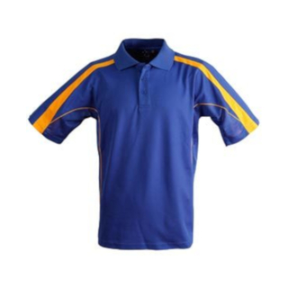 Mens S/S polo truedry - Royal / Gold - 2XL