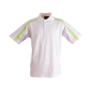 Mens S/S polo truedry - White / Light Green - 2XL