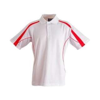 Mens S/S polo truedry - White / Red - 2XL