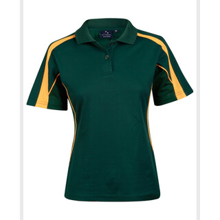 Ladies S/S Sport Polo truedry - Bottle Green / Gold - 10