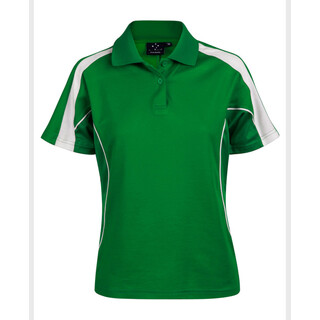 Ladies S/S Sport Polo truedry - Emerald / White - 10