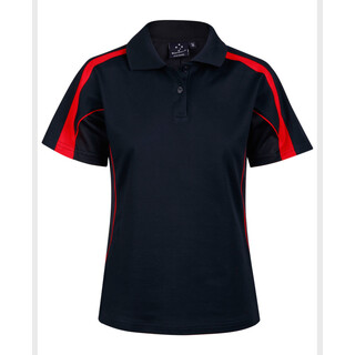 Ladies S/S Sport Polo truedry - Navy / Red - 10