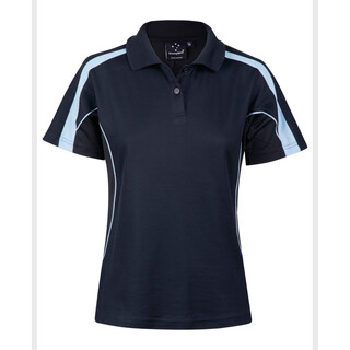 Ladies S/S Sport Polo truedry - Navy / Sky Blue - 10